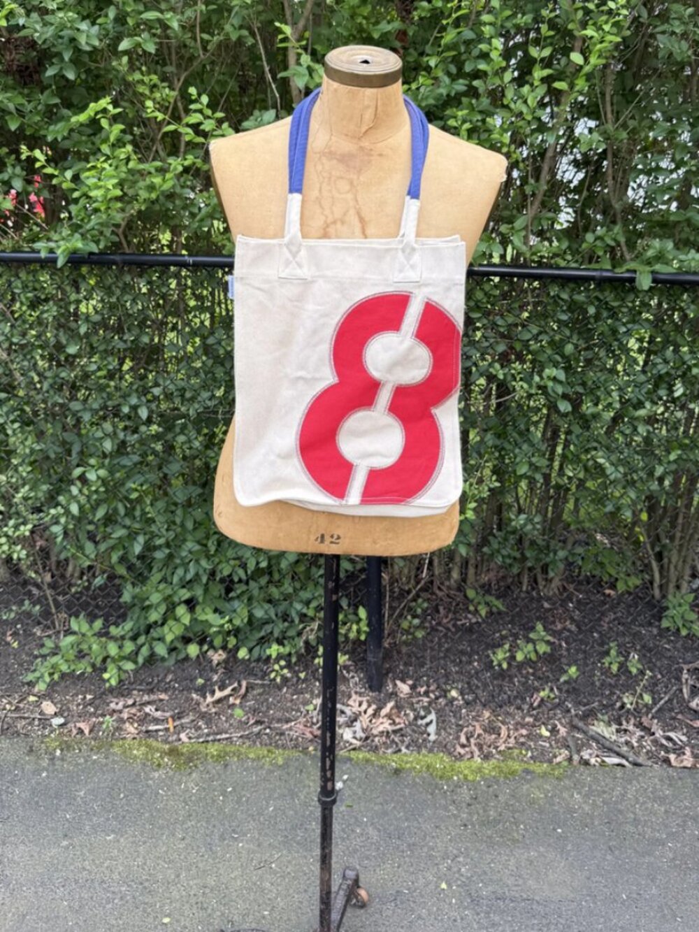 Nautical NY Yacht Club Canvas Tote Bag Sail Cloth
